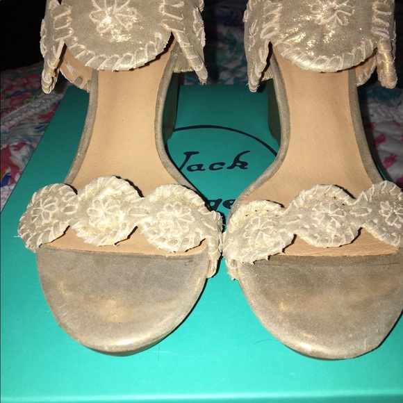 New Jack Rogers Luccia Stardust Gold Size 10 - Picture 1 of 4